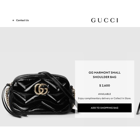 $2600 NEW GUCCI BLACK PATENT LEATHER MARMONT CAMERA CROSSBODY BAG PURSE - Picture 2 of 11